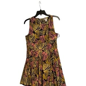 BAR 111 | Black and Pink Leaf Print Mini Dress